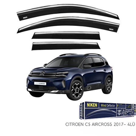 Citroen C5 Aircross Niken Kromlu Cam Rüzgarlığı 4lü Set 2017 ve Üstü