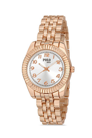 Kadın Kol Saati Ve Zirkon Taşlı Su Yolu Bileklik Hediyeli Kombin Bakır Renk