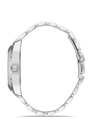 Spor Şık Metal Erkek Kol Saati Gümüş Turuncu Renk PL-0970E5x