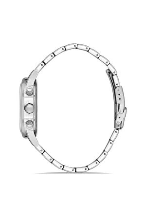 Spor Romen Rakamlı Metal Erkek Kol Saati Gümüş Mavi Renk PL-0963E2x