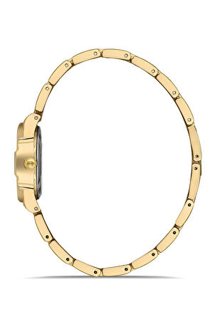 Tek Sıra Lüx Taşlı Kadın Kol Saati Gold Yeşil Renk PL-1513B4x