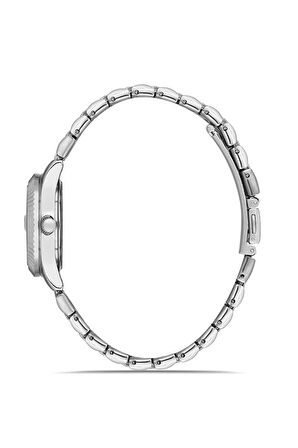 Mercan Takvimli Tek Sıra Kadın Kol Saati Gümüş Gri Renk PL-1519B8x