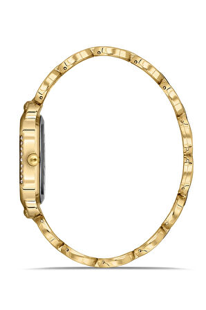 Zincir Kordon Lüx Taşlı Kadın Kol Saati Gold Yeşil Renk PL-1516B4x