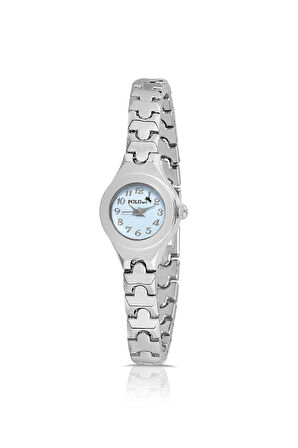 Rakamlı Klasik Minik Kadın Kol Saati Gümüş Mavi Renk PL-1524B6x