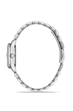 Mercan Takvimli Tek Sıra Kadın Kol Saati Gümüş Mavi Renk PL-1519B7x