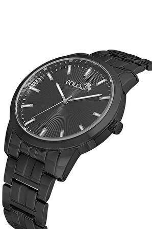 Erkek Kol Saati Parfüm Cüzdan Kemer Kartlık Kombin Set Siyah Renk PL-0918E1