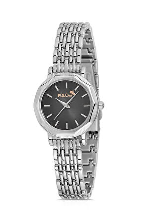 Zarif Vintage Kadın Kol Saati Gümüş-Siyah Renk PL-1480B1x
