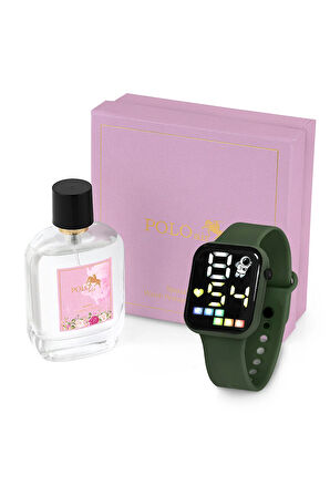 Kadın Silikon Kordon Kol Saati Parfüm Hediyelik Kombin Yeşil Renk