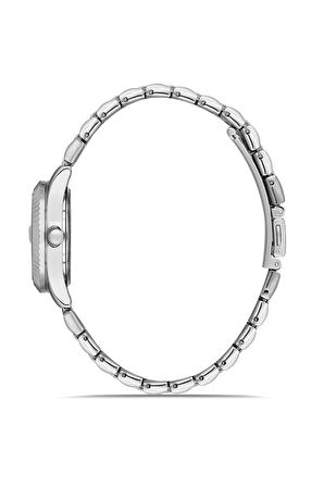 Mercan Takvimli Tek Sıra Kadın Kol Saati Gümüş Kırmızı Renk PL-1519B6x