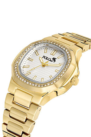 Tek Sıra Lüx Taşlı Kadın Kol Saati Gold PL-1507B1x