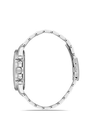Tek Sıra Metal Erkek Kol Saati Gümüş Renk PL-0965E4x