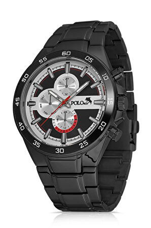 Erkek Kol Saati El Çantası Çakmak Cüzdan Kemer Kartlık Set Siyah PL-0877E1