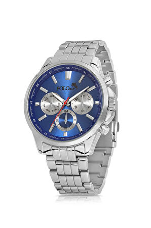 Tek Sıra Metal Erkek Kol Saati Gümüş Lacivert Renk PL-0965E2x