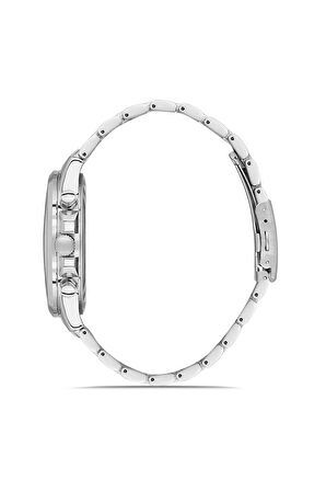 Tek Sıra Metal Erkek Kol Saati Gümüş Lacivert Renk PL-0965E2x