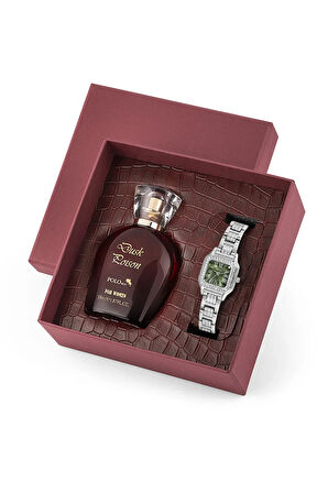 Kadın Kol Saati Ve Parfüm Seti Bordo Hediyelik Kutsunda Kombin Gümüş Yeşil Renk ST-2122S7