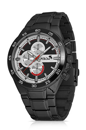 Spor Metal Kordon Spor Erkek Kol Saati  Siyah-Gri PL-0875E1x