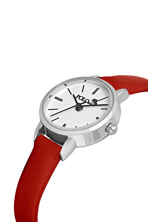 Zarif Kadın Kol Saati Zirkon Taşlı Lüx Bileklik Hediyeli Kombin  Kırmızı-Gümüş PL-1482B4