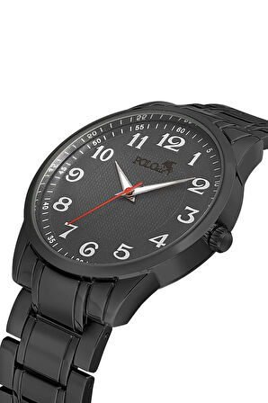 Klasik Metal Kordon Erkek Kol Saati El Çantası Cüzdan Kemer Kartlık Çakmak Set Siyah Renk PL-0938E1