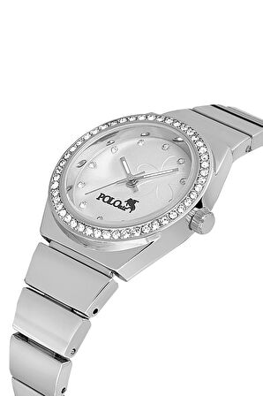 Tek Sıra Lüx Taşlı Kadın Kol Saati Gümüş PL-1490B2x