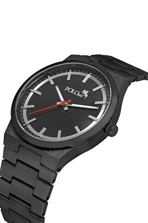 Klasik Metal Kordon Erkek Kol Saati Cüzdan Kemer Parfüm Kombin Siyah Renk PL-0915E1