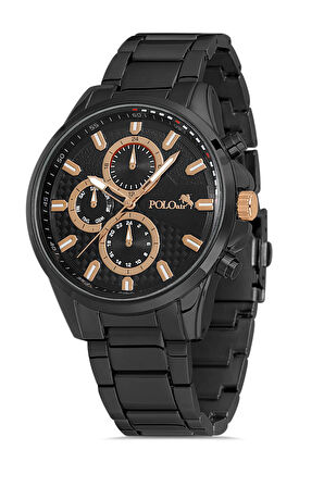 Metal Kordon Spor Erkek Kol Saati Siyah-Bakır PL-0834E3x