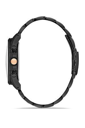 Metal Kordon Spor Erkek Kol Saati Siyah-Bakır PL-0834E3x