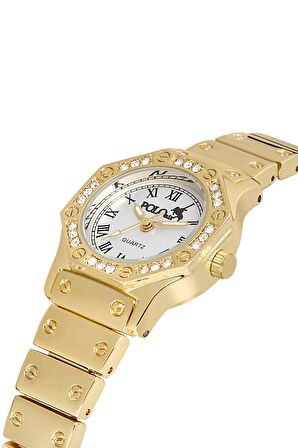 Romen Rakamlı Vintage Kadın Kol Saati Gold PL-1502B1x