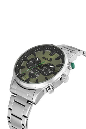 Klasik Metal Erkek Kol Saati Gümüş Yeşil Renk PL-0975E3x