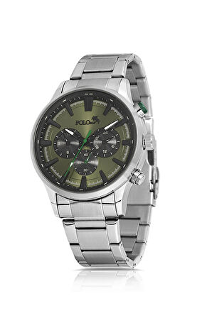 Klasik Metal Erkek Kol Saati Gümüş Yeşil Renk PL-0975E3x