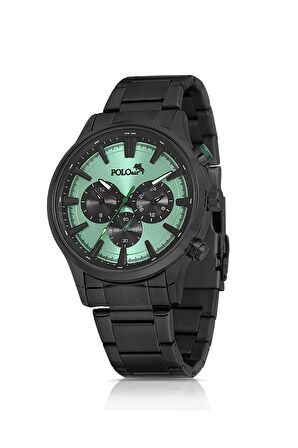 Klasik Metal Erkek Kol Saati Siyah Yeşil Renk PL-0976E3x