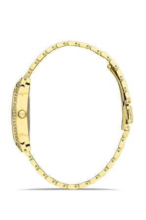 Lüx Taşlı Vintage Kadın Kol Saati Altın Renk