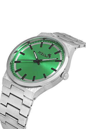 Erkek Kol Saati Cüzdan Kemer Kartlık Anahtarlık Çakmak Kombin Set Gümüş Yeşil Renk PL-0916E3