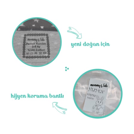 Mommyslab 0 - 4 Ay Desenli Yeni Sezon Pamuk Kundak %100 Pamuk