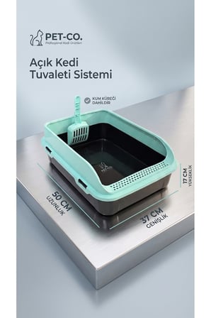IRAK AÇIK ELEKLİ KEDİ TUVALETİ-YEŞİL