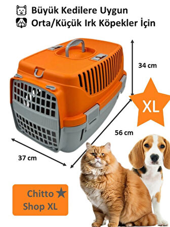 Büyük Kedi & Orta Irk Köpek Taşıma Çantası – 37×56×34 cm - TURUNCU