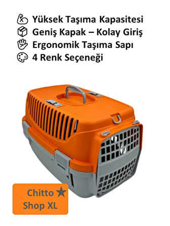 Büyük Kedi & Orta Irk Köpek Taşıma Çantası – 37×56×34 cm - TURUNCU