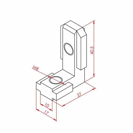 45x45 Gizli Köşe Bağlantı 90° K10