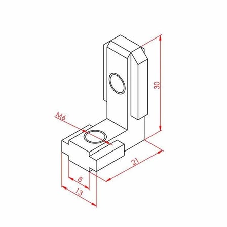 Gizli Köşe Bağlantı 30x30 90° K8