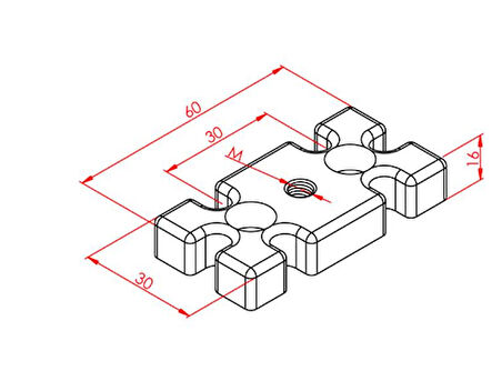 Pabuç Bağlantı Parçası 30X60 M06