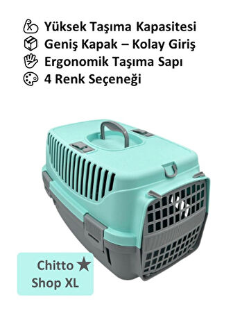 Büyük Kedi & Orta Irk Köpek Taşıma Çantası – 37×56×34 cm - YEŞİL