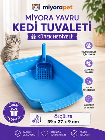 YAVRU KEDİ TUVALETİ-MAVİ