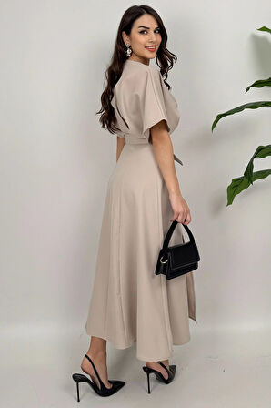 Alora Kadın Kemer Detaylı Şık Taş Elbise – Özel Günler İçin Zarafet