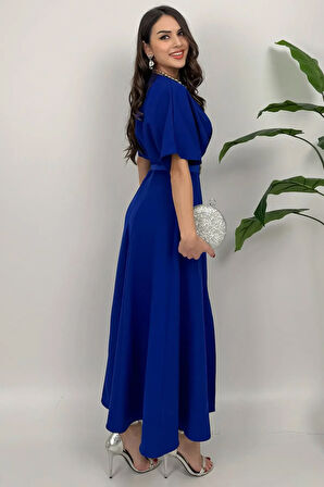 Alora Kadın Kemer Detaylı Şık Lacivert Elbise – Özel Günler İçin Zarafet