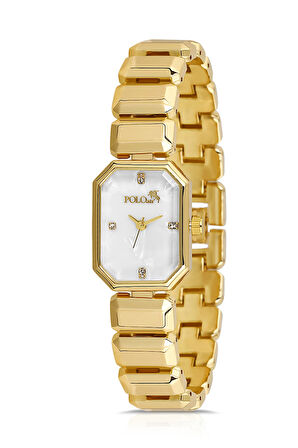 Zarif Dikdörtgen Kasa Ve Kordon Kadın Kol Saati Gold Renk PL-1532B1x