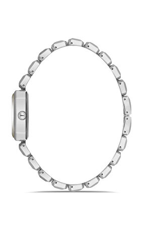 Zarif Dikdörtgen Kasa Ve Kordon Kadın Kol Saati Gümüş Mavi Renk PL-1532B5x