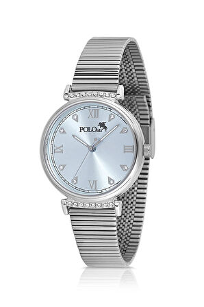 Klasik Kadın Kol Saati Gümüş Mavi Renk PL-1554B3x