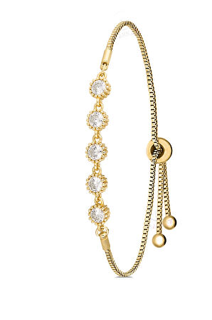 Kare Kasa Taşlı Kordon Kadın Kol Saati Zirkon Taşlı 5 Taş Bileklik Kombin Gold Yeşil Renk PL-1543B3