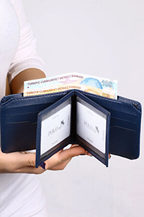 Erkek Set Kombin Kemer Cüzdan Kartlık Parfüm Kol Saati Hediyelik Kutusunda Lacivert Set PL-0963E2