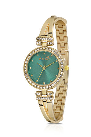 Vintage Kadın Kol Saati Gold Yeşil Renk PL-1534B3x