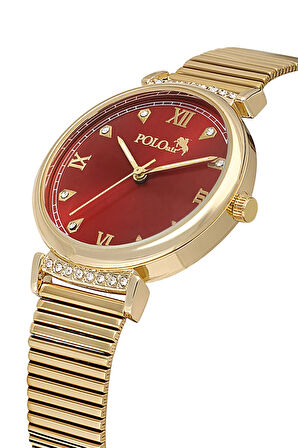 Klasik Kadın Kol Saati Gold Kırmızı Renk PL-1554B8x
